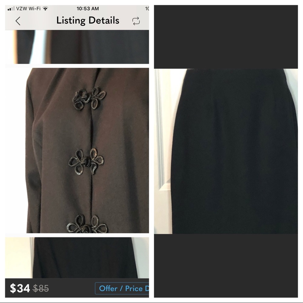 2-pc Black Suit with straight skirt Size 4 - Picture 9 of 9